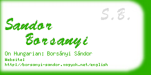 sandor borsanyi business card